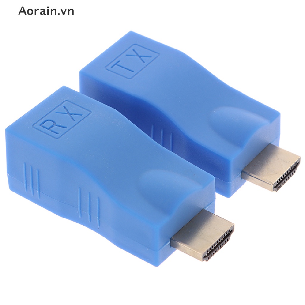 Set 2 Bộ Mở Rộng HDMI 1080P Sang RJ45 Qua Cat 6 LAN Ethernet Màu Xanh Dương