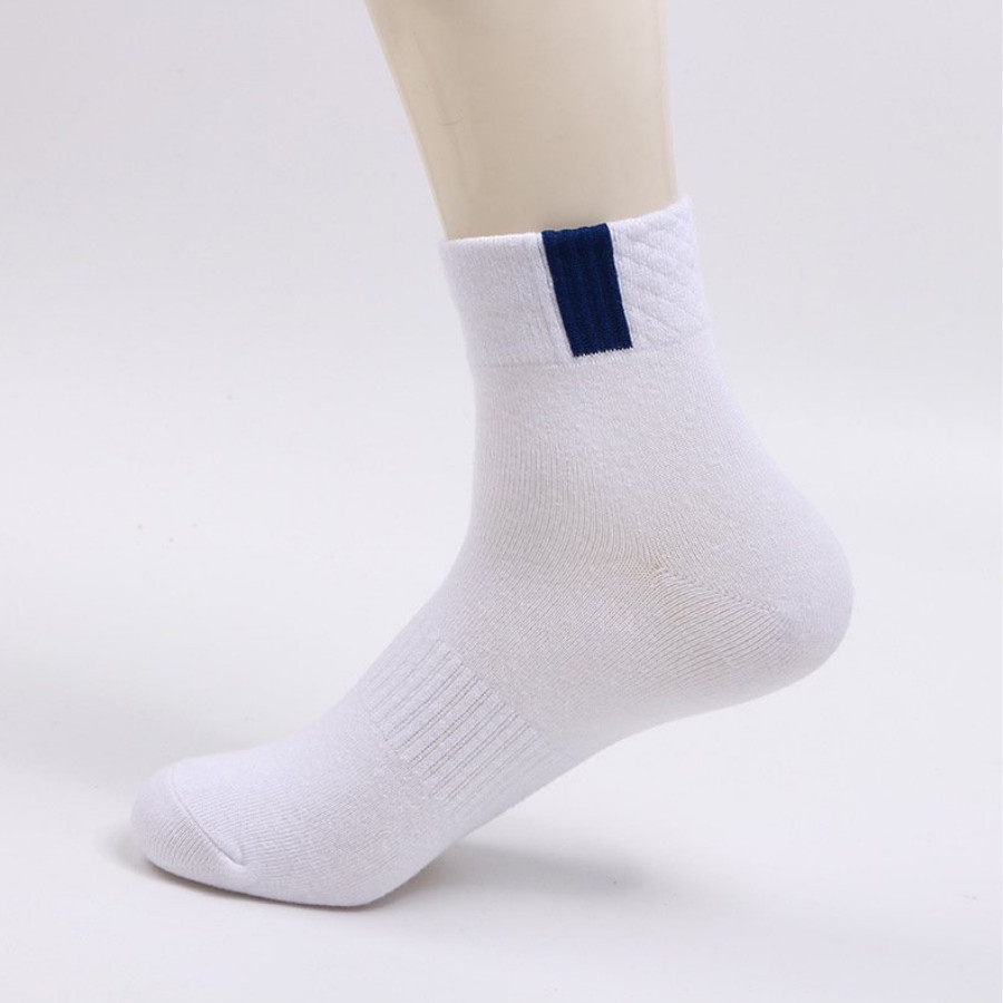 Tất nam nữ vớ cổ cao 5cm, họa tiết 1 vạch, chất liệu cotton thoáng mái trống hôi chân, tất có 5 màu