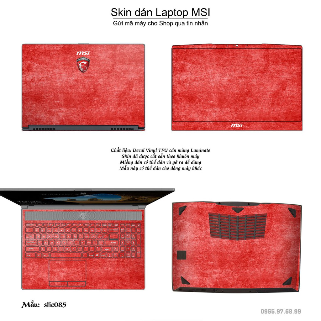 Skin dán Laptop MSI in hình Hoa văn sticker _nhiều mẫu 14 (inbox mã máy cho Shop)