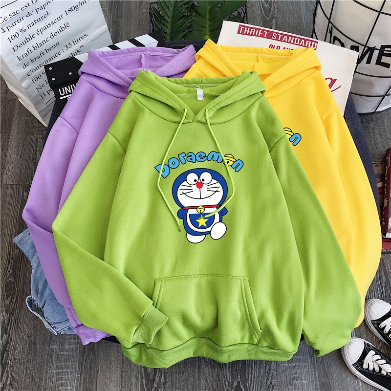 Áo hoodie sweater dài tay hình doraemon nhiều màu thời trang thu đông cho nam nữ cặp đôi