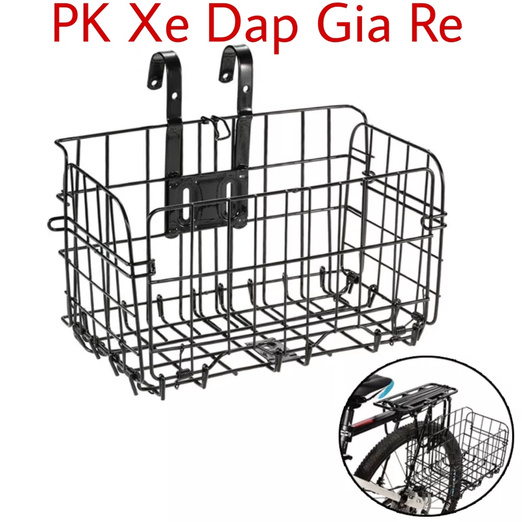 Giỏ Xe Đạp Có Thể Gập Gọn Chất Liệu Kim Loại Kích Thước 33x20x20cm Bền Bỉ Không Gỉ Chất Lương Cao