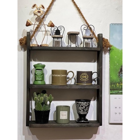 Kệ decor - Khung treo tường dây thừng - Kệ để đồ phòng tắm HPKTT 14| kệ gỗ thông pallet