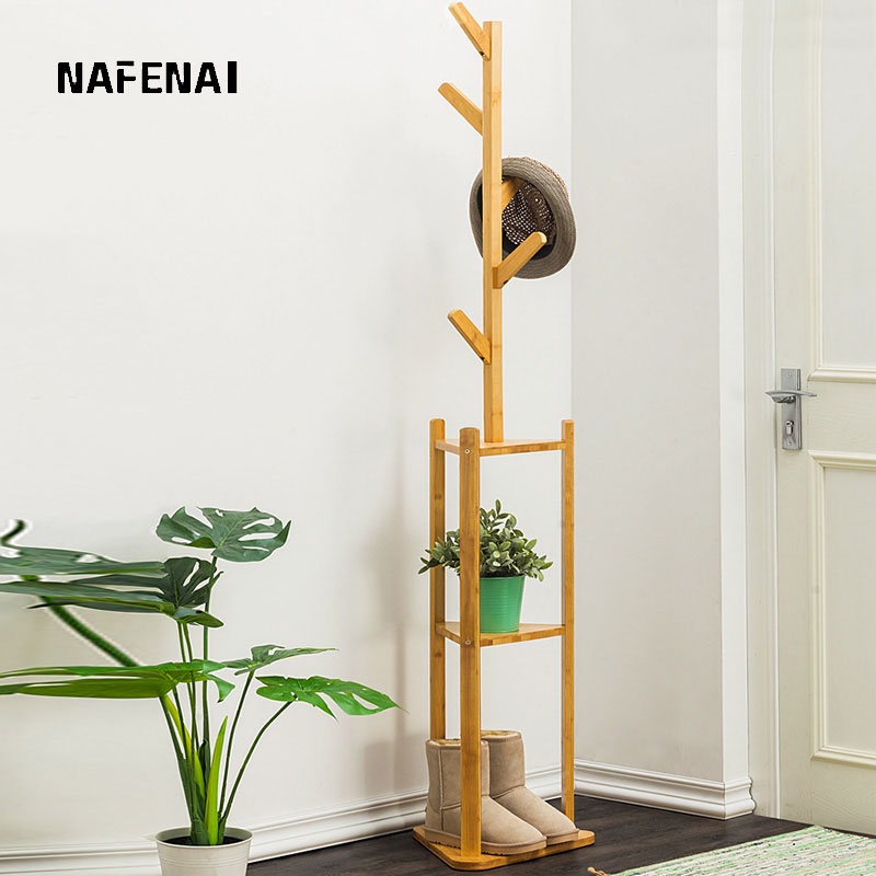 Na FEN AI Giá Gỗ Treo Áo Khoác Màu Trơn Đơn Giản Để Sàn Phòng Khách / Phòng Ngủ