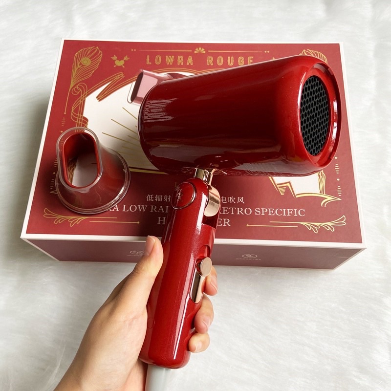 Máy Sấy Tóc Cao Cấp LOWRA ROUGE Ion Âm Bức Xạ Thấp, Làm Khô Nhanh Chóng An Toàn Cho Bé - Cáo Đeo Nơ