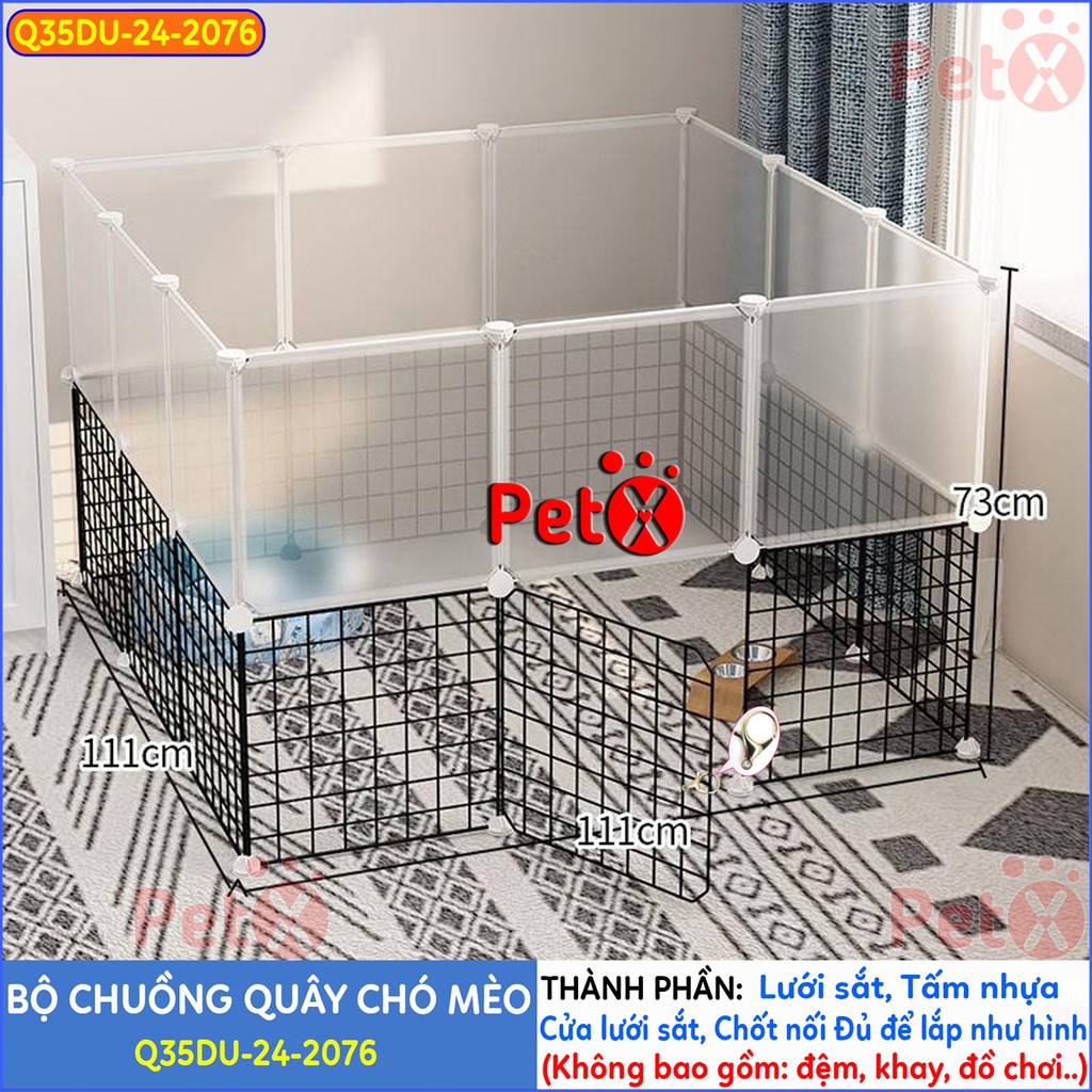 Quây chuồng chó mèo lắp ghép Petoka nuôi thú cưng sơn tĩnh điện giá rẻ-4