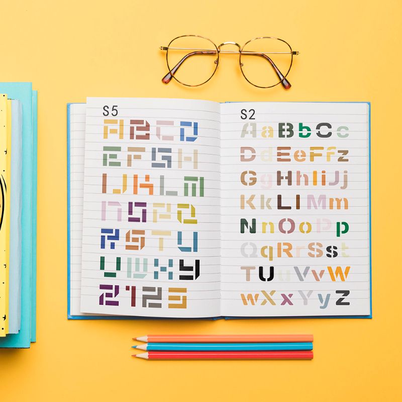 Set 24 Tấm Khuôn Cắt Giấy Hình Chữ Cái Tiếng Anh Dùng Để Trang Trí Album DIY