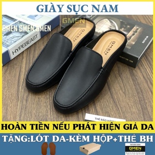 sale 12-12 Giày sục nam da thật nguyên tấm 100% đế cao su bảo hành 1 năm TK0365
