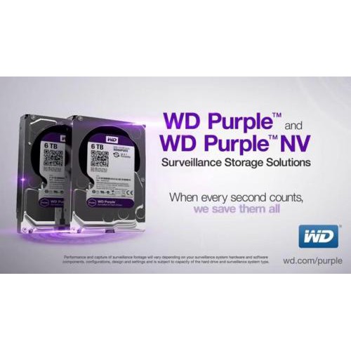 Ổ Cứng HDD Western Purple 6TB 3.5 inch WD Tím SATA3 6Gb/s Chuyên Camera Karaoke