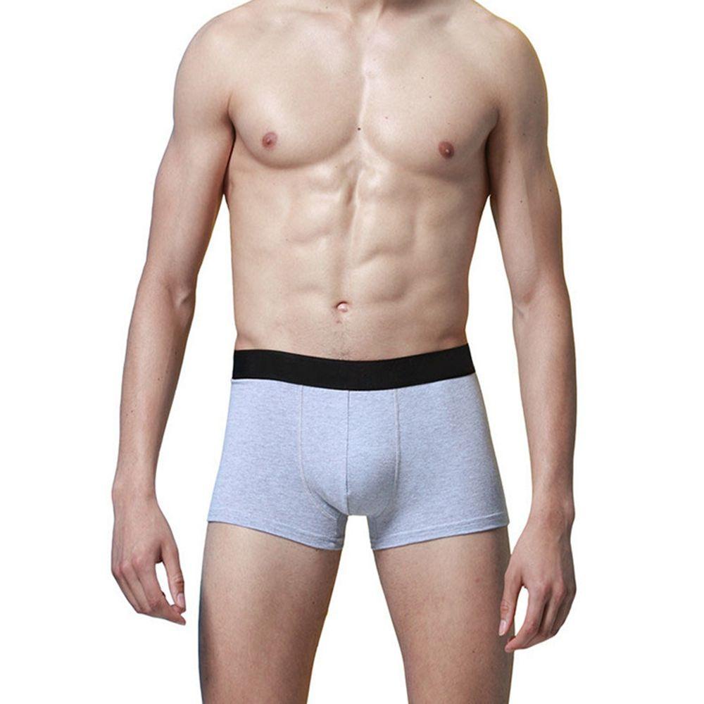 Qqmall Quần Lót Boxer Cotton Mềm Mại Thoáng Khí Màu Trơn Đơn Giản Kích Thước Lớn Cho Nam