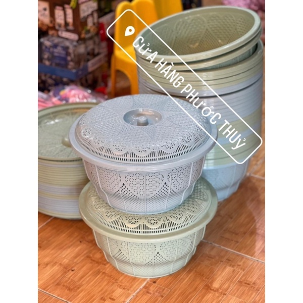 Rổ nhựa có nắp size to 38cm