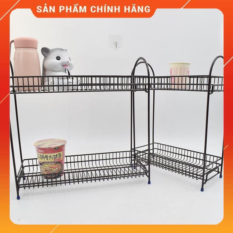 CHÍNH HÃNG -  Kệ inox 2 tầng bọc nhựa để đồ đa năng 2078,kệ 2 tầng để gia vị nhà bếp,để đồ phòng tắm