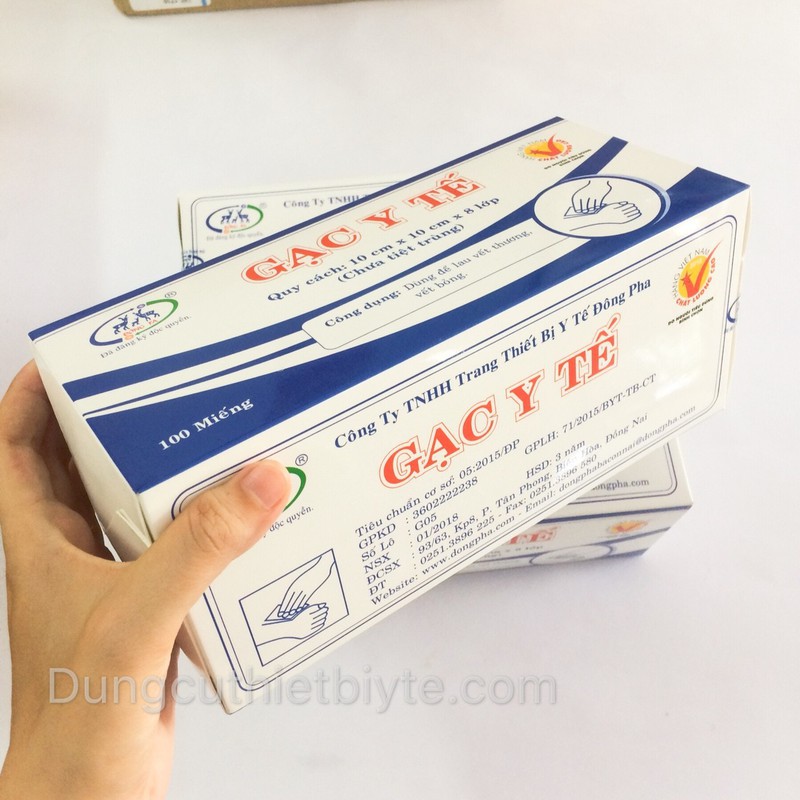 Gạc y tế 10x10x8 lớp Đông Pha, gạc đắp mặt nạ