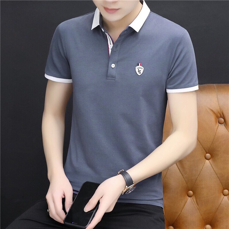 Áo Thun Ngắn Tay Có Cổ Phối Màu Cao Cấp | BigBuy360 - bigbuy360.vn