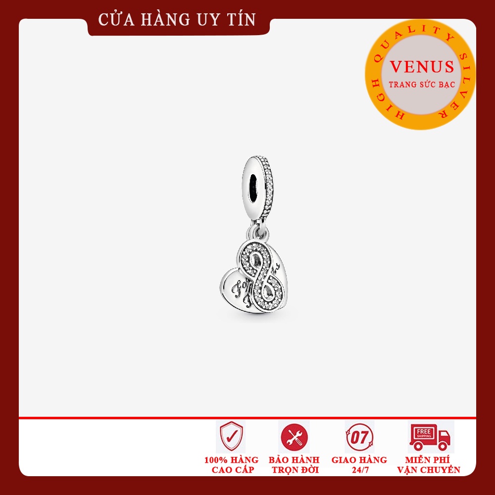 [Charm bạc 925 cao cấp] Charm treo tim tình bạn vô cực- Mã sản phẩm VENUSTB