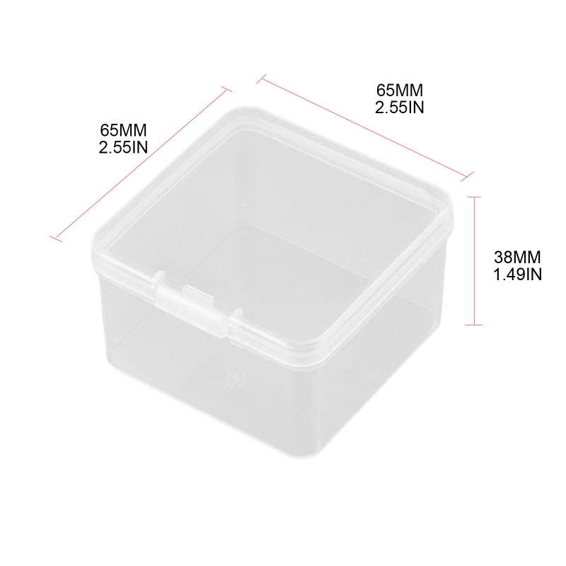 Hộp Nhựa Vuông 2.56x2.56x1.5in Đựng Đồ Đa Năng Tiện Dụng