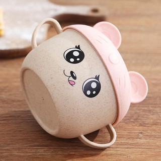 Bát ăn có nắp và thìa chất liệu lúa mạch mã 21004