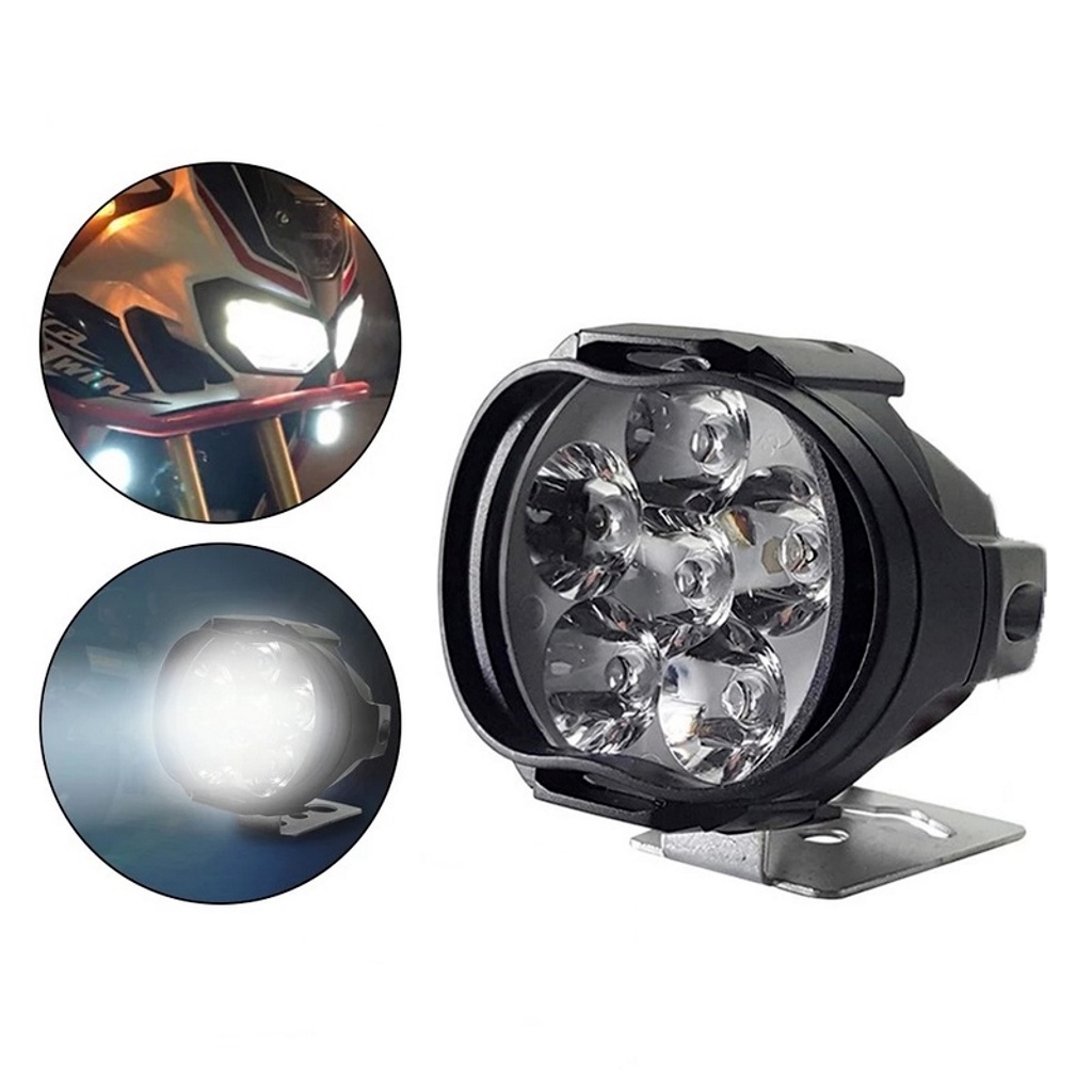 Đèn Led Trợ Sáng 6LED 12V Siêu Sáng Cho Xe Máy, Xe Đạp Điện, Đèn Chiếu Sương Mù Chống Nước