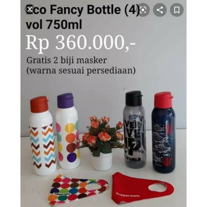 Fancy Eco Bottle 750ml 6pc + 1 Mask