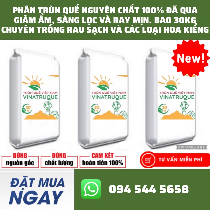 Phân Trùn Quế Nguyên Chất 100% Đã Qua Giảm Ẩm, Sàng Lọc Và Ray Mịn. Bao 30Kg Chuyên Trồng Rau Sạch Và Các Loại Hoa Kiểng