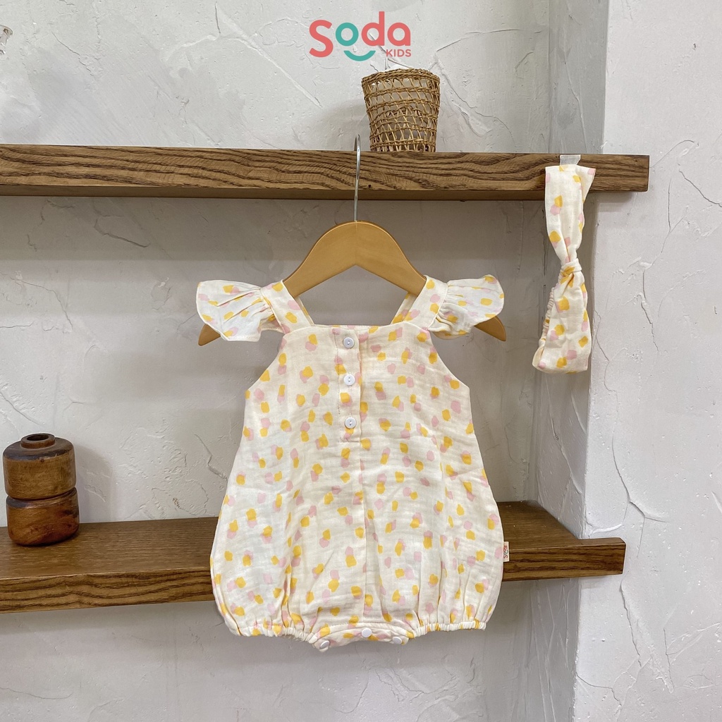 Bodysuit tặng kèm băng đô cho bé gái SODA KIDS thiết kế cánh tiên ( Nhiều màu )