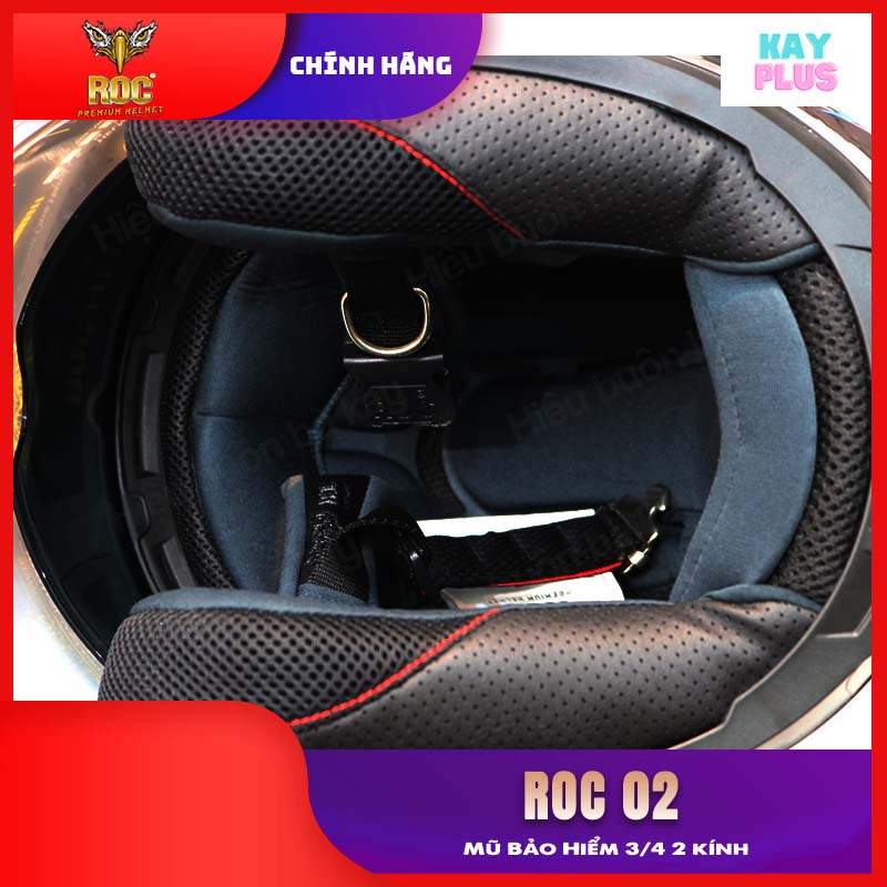 Mũ bảo hiểm 3/4 2 kính ROC 02