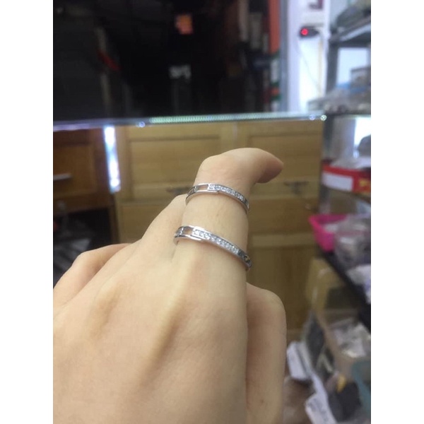 Nhẫn đôi bạc thật xi kim đẹp