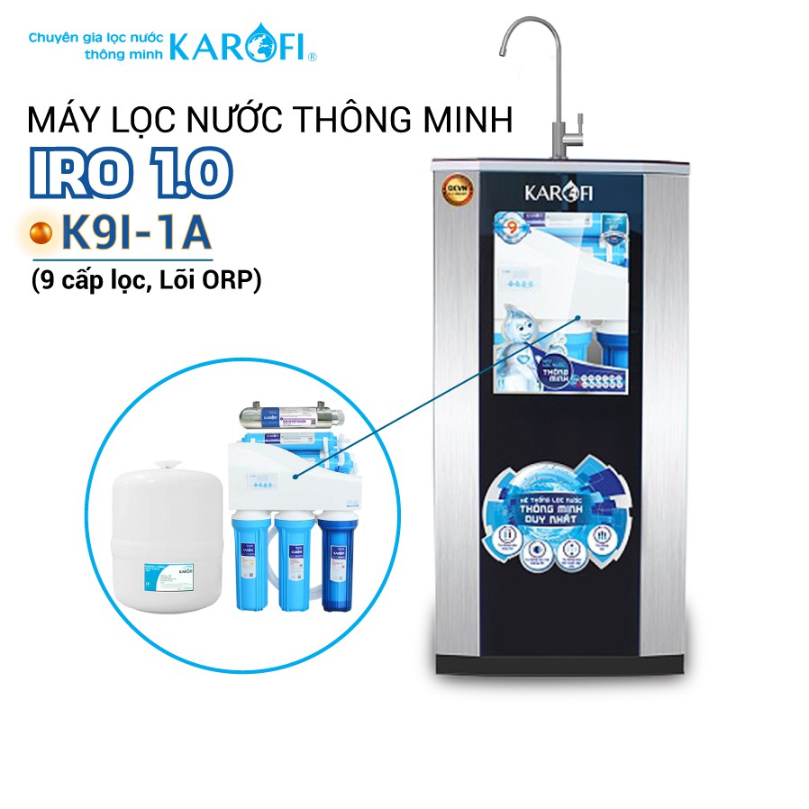 Máy lọc nước RO KAROFI iRO 1.1 K9I-1A (9 cấp lọc - Lõi ORP)