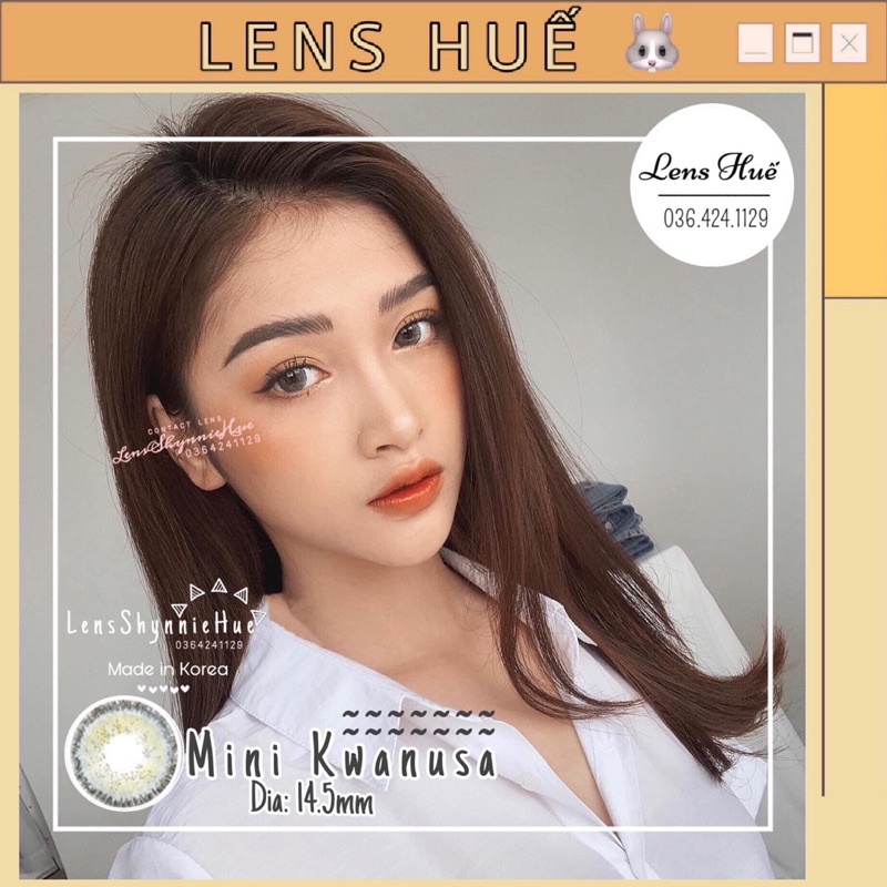 Lens Gray (xám) tây pha xanh nhẹ giãn vừa hợp makeup nhẹ nhàng - kính áp tròng Lens Huế