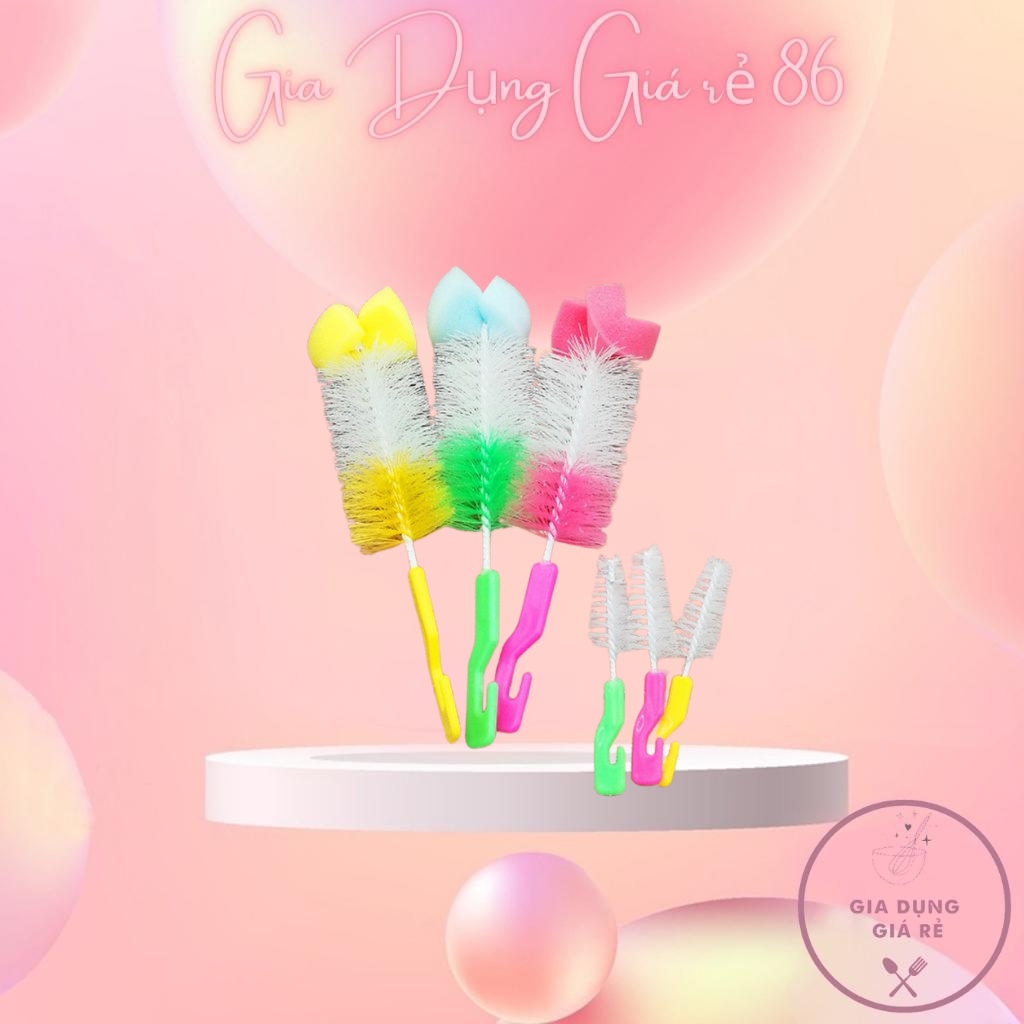 Cọ bình sữa 2 chi tiết đa năng vệ sinh bình và núm ti