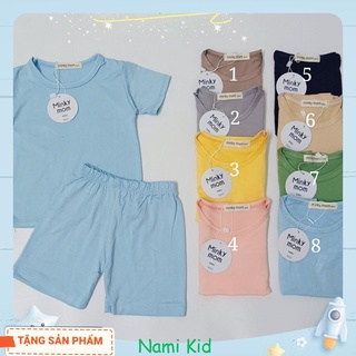 Combo 3 bộ thun lạnh cộc trơn minky mom kwoo đủ màu cho bé trai bé gái 1-5 tuổi