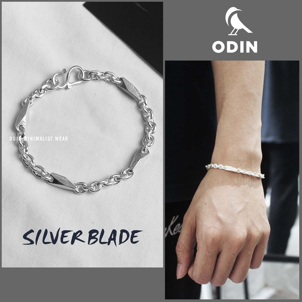 Vòng tay Blade Bạc S925 phong cách tối giản &amp; thanh lịch - Tặng kèm NƯỚC RỬA BẠC