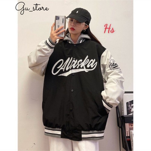 Áo Khoác Bomber Caclang In Cal Form Rộng Phối Chữ Nam Nữ Ullzang Unisex mã618