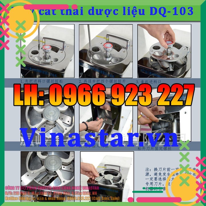 Máy thái, cắt dược liệu DQ 103 - cắt lát, đoạn, cắt sợi, có hình dạng thường.