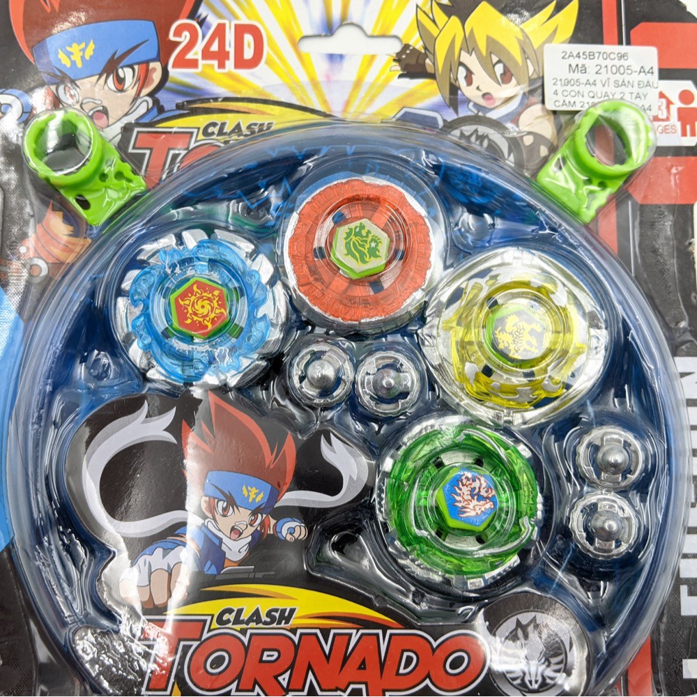 VỈ 4 CON QUAY 2 TAY CẦM VÀ SÀN ĐẤU TORNADO