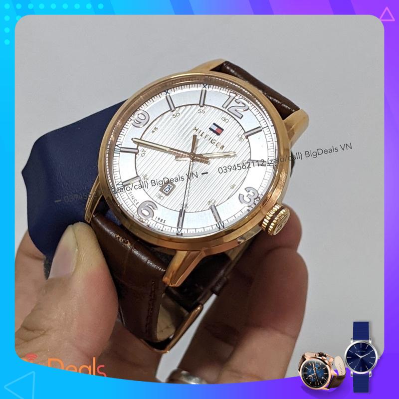 Đồng hồ nam dây da Tommy Hilfiger George White Dial Leather Strap Men's Watch 1710346 | BigDeals VN