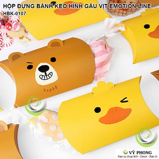 HỘP GIẤY ĐỰNG BÁNH KẸO QUÀ TẶNG HÌNH GẤU VỊT EMOTION LINE PHONG CÁCH HÀN QUỐC HBK-0107
