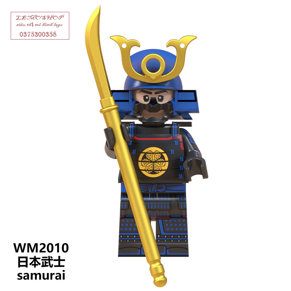 Đồ chơi xếp hình Minifigures - nhân vật Samurai Shogun võ sĩ đạo Nhật Bản Lemoshop,đồ chơi lắp ráp trẻ em wm6096