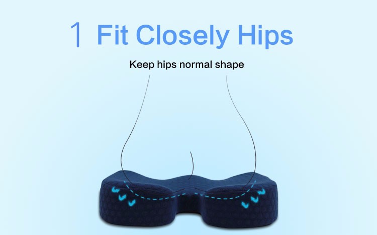 Ergonomic Hemorrhoid Ghế ngồi ô tô Đệm đệm Memory Foam Coccyx Ghế chỉnh hình Đệm giảm đau Đau thần kinh tọa Home Văn phòng Trang chủ