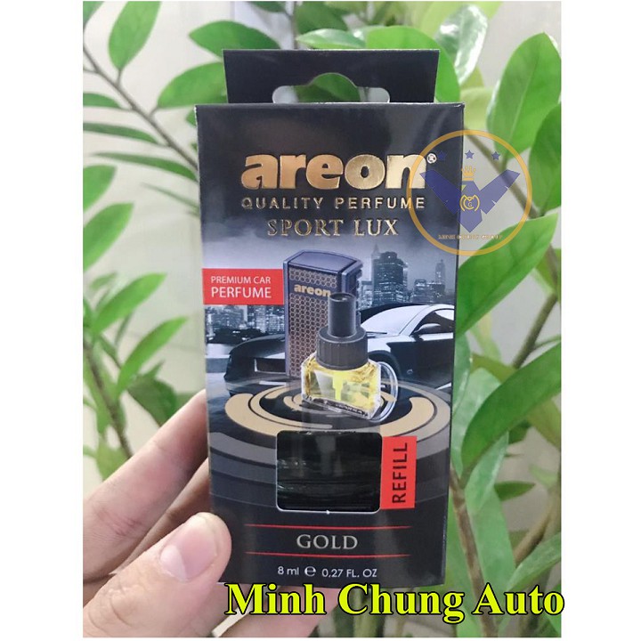 Nước hoa ô tô cao cấp chính hãng Areon kẹp cửa gió điều hòa Gold (Bình thay thế)