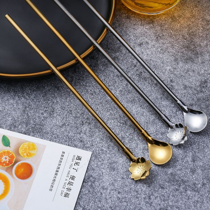 Muỗng Inox Kiêm Ống Hút Và Muỗng Khuấy 2 Trong 1