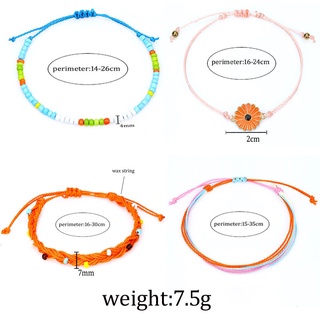 Set 4 Vòng Tay Bện Dây Sáp Phong Cách Dân Tộc