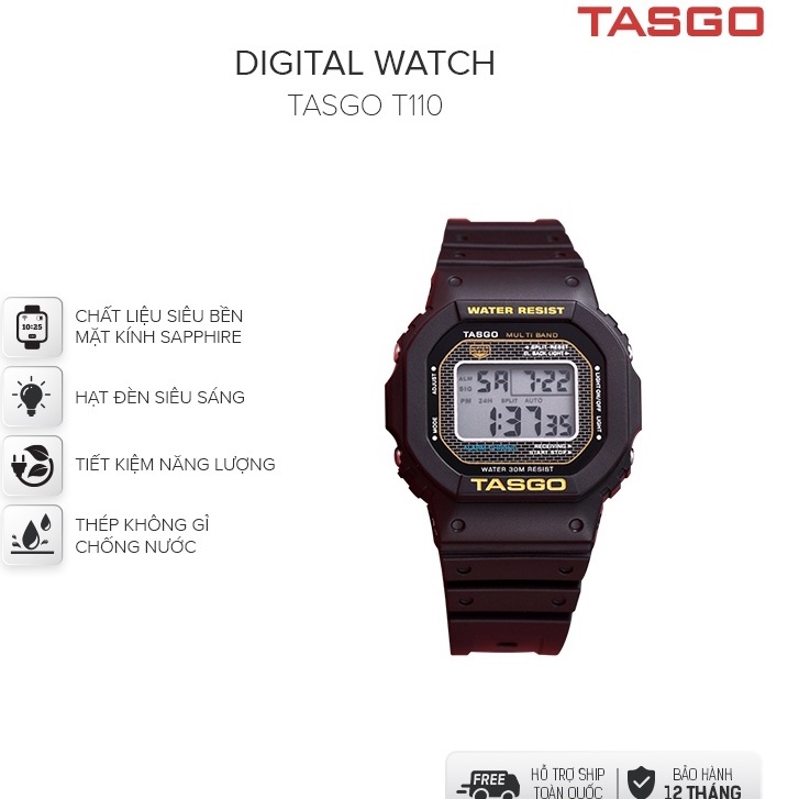 Đồng hồ nữ điện tử TASGO hiển thị ngày giờ nhiều màu dễ thương chống nước tốt bảo hành 12 tháng T110