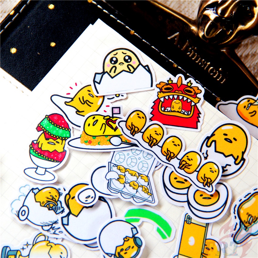 ★★★ Sticker Gudetama Q-8 Dán Trang Trí Nhật Ký ★★★ Set 50 Sticker Dán Trang Trí Album Thời Trang