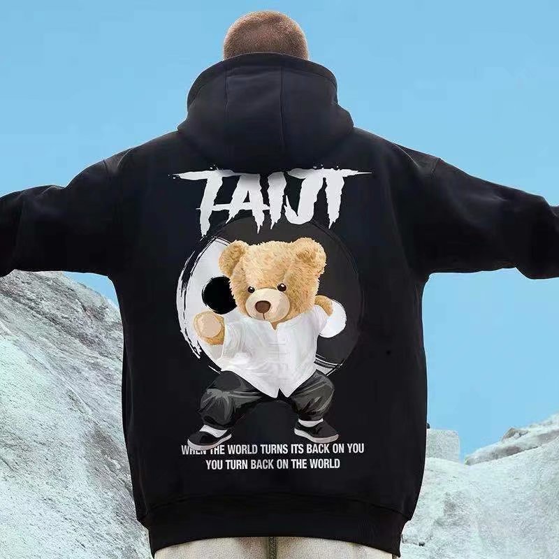 Áo Hoodie Dáng Rộng In Họa Tiết Hoạt Hình Gấu Trúc Phong Cách Hip hop Nhật Bản Thời Trang Cho Nam Cỡ M-5XL