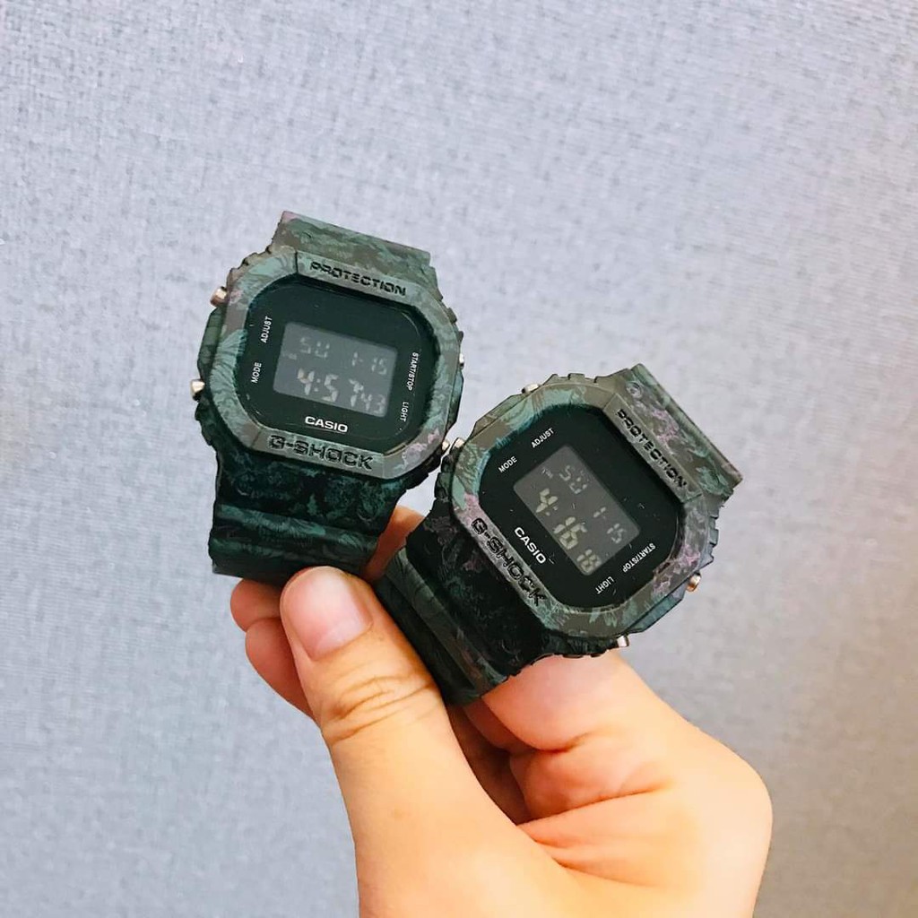 Đồng hồ nam Casio Gshock DW5600_FLORAL – Full box Nam tính, 42mm, Đen huyền ảo -ME_WATCH