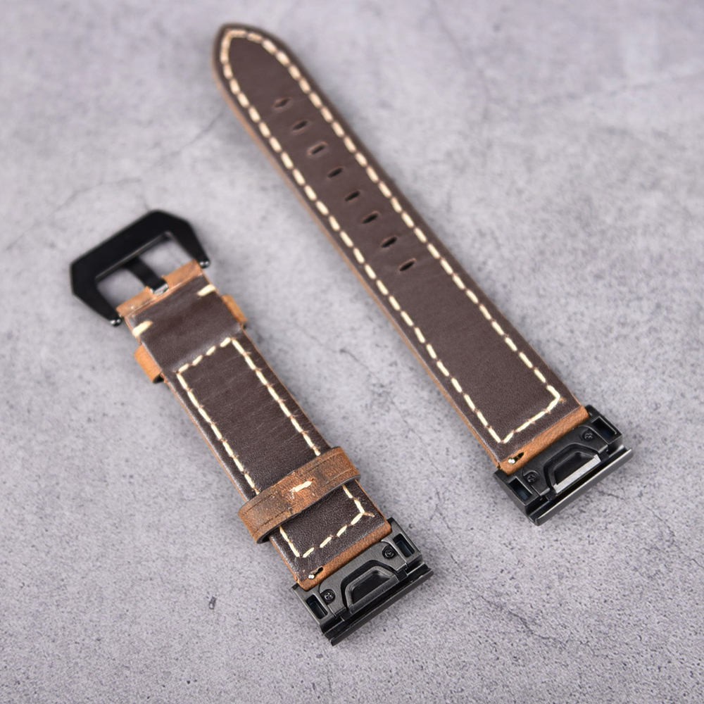 Dây đeo đồng hồ bằng da sành điệu cỡ 22mm có khóa tháo nhanh dành cho Garmin Fenix 5/5 Plus