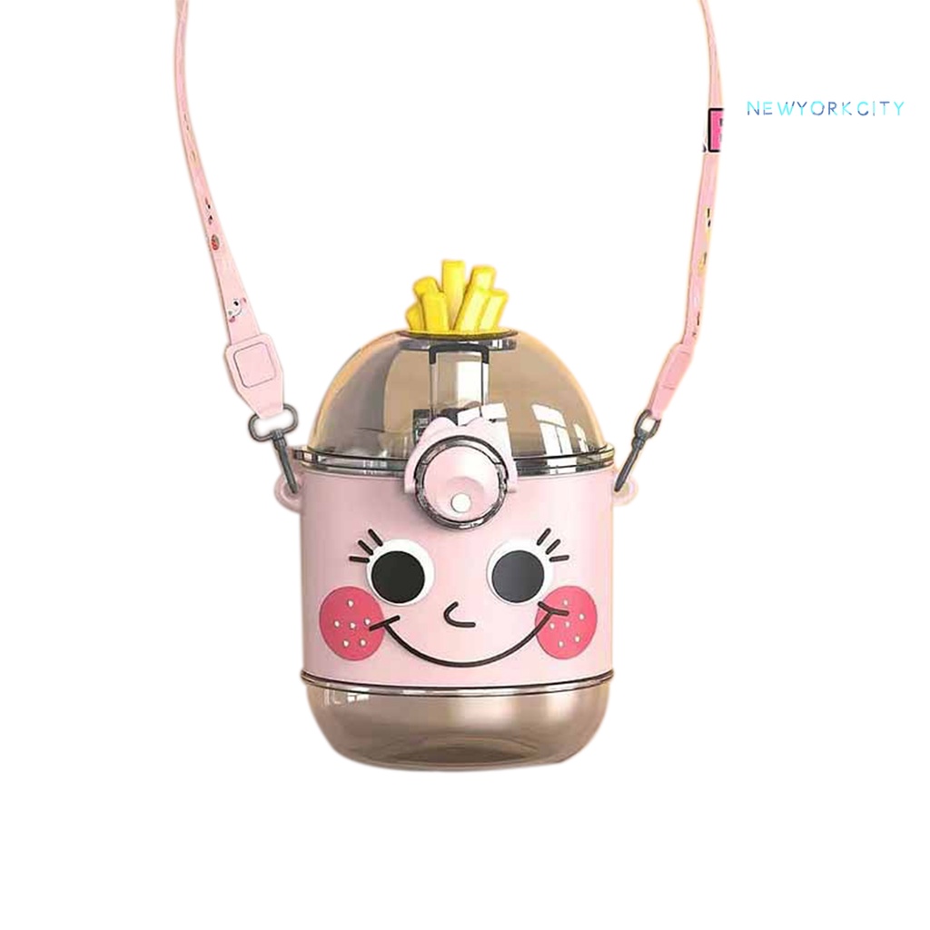 Cốc Uống Nước Bằng Nhựa Chống Rò Rỉ Thiết Kế Khóa Di Động Cho Học Sinh