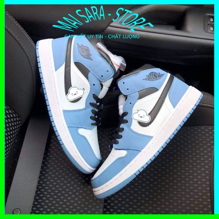 Giày jd cổ cao xanh blu, giày thể thao jd cao cổ xanh dương full phụ kiện hàng cao cấp, full size 36-43/Maisara stor