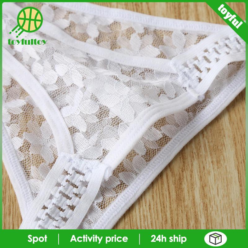 Set 3 Quần Lót Lưới Trong Suốt Lưng Thấp Thoáng Khí Cho Nữ