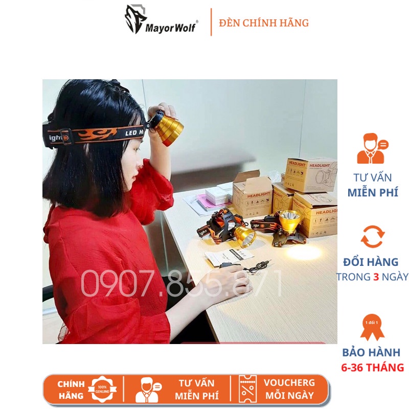 😍 Đèn pin LED, đèn đội đầu T017 chính hãng Mayor Wolf | BigBuy360 - bigbuy360.vn